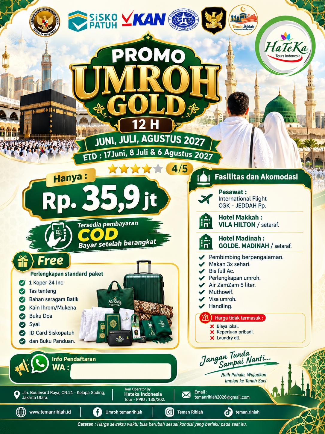 Promo Umroh Gold 12 Hari